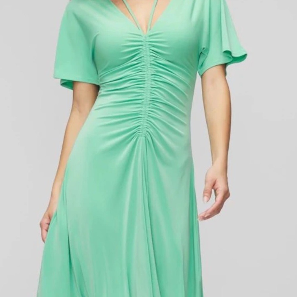 New! Never worn. Short Sleeve Ruched Front Matte Jersey Dress